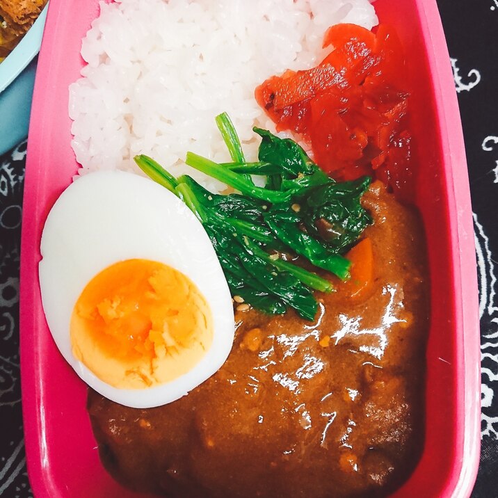 手抜き☆ほうれん草カレー弁当